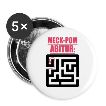 Abitur Abschluss Prüfung Sprüche lustig Meck-Pomm - Buttons klein 25 mm (5er Pack) - Weiß - Vorne