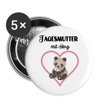Tagesmutter Herz Beste Tagesmama Betreuerin Danke - Buttons klein 25 mm (5er Pack) - Weiß - Vorne
