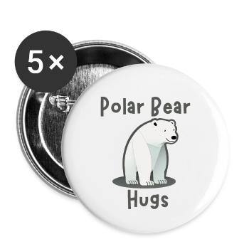 Polar Bear Hugs - Eisbär - Buttons klein 25 mm (5er Pack) - Weiß - Vorne