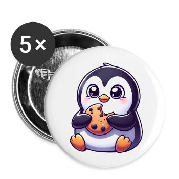 Penguin Cookie Sweet Dessert Cookie - Buttons small 1''/25 mm (5-pack) - white - Front