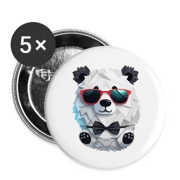 Ours polaire / Animal / Pôle Nord / hiver / enfantin / mignon - Lot de 5 petits badges (25 mm) - blanc - Devant