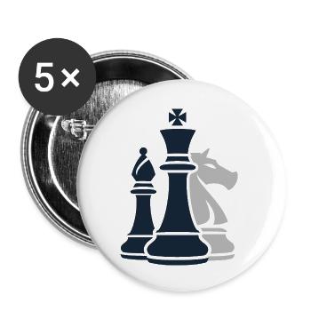 Pièces d’échecs - Lot de 5 petits badges (25 mm) - blanc - Devant