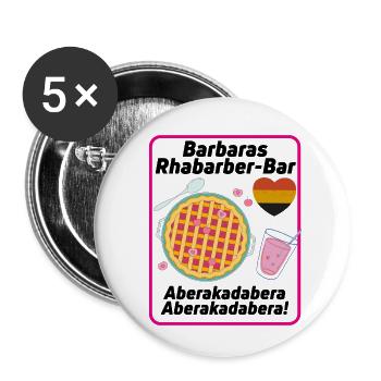Barbaras Rhabarber-Bar - Buttons klein 25 mm (5er Pack) - Weiß - Vorne