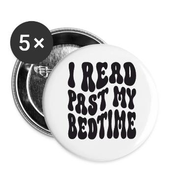 Library Book Lover Reading Bookworm - Buttons small 1''/25 mm (5-pack) - white - Front