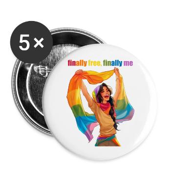 Femme de la fierté - Lot de 5 petits badges (25 mm) - blanc - Devant