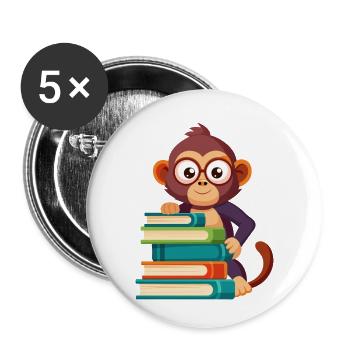 Jungle Junior: Playful Monkey Adventure - Buttons small 1''/25 mm (5-pack) - white - Front