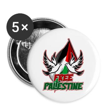 Palestine - Buttons small 1''/25 mm (5-pack) - white - Front