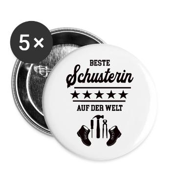 Beste Schusterin Weltbeste Chefin Schuhmacherin - Buttons klein 25 mm (5er Pack) - Weiß - Vorne