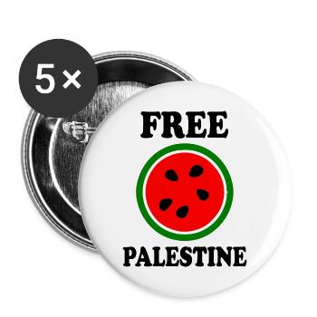 Free palestine - Buttons klein 25 mm (5er Pack) - Weiß - Vorne