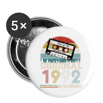 Vintage 1992 32 Year Anniversary Gift - Buttons small 1''/25 mm (5-pack) - white - Front