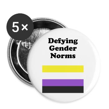 Drapeau non binaire défiant les normes de genre - Lot de 5 petits badges (25 mm) - blanc - Devant