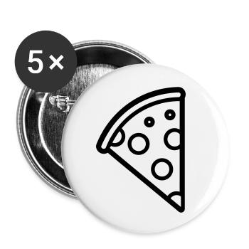 Pizza slice - Buttons small 1''/25 mm (5-pack) - white - Front