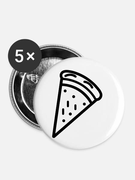 Pizzastück - Buttons klein 25 mm (5er Pack) - Weiß