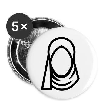 hijab headscarf muslim woman - Buttons small 1''/25 mm (5-pack) - white - Front