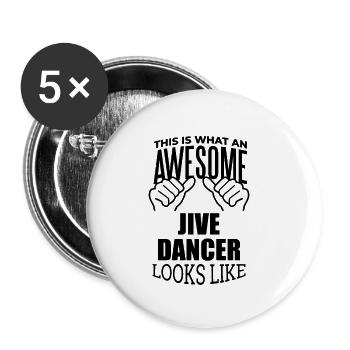 Jive - Buttons klein 25 mm (5er Pack) - Weiß - Vorne