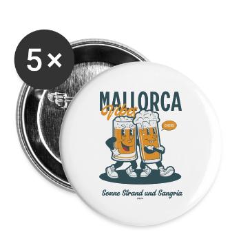 Malle - Buttons klein 25 mm (5er Pack) - Weiß - Vorne