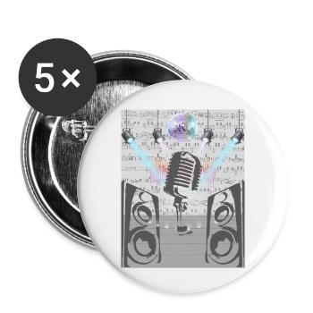 Love of Music Microphone - Buttons small 1''/25 mm (5-pack) - white - Front