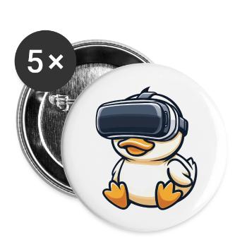 Duck VR Virtual Reality Gamer Gamer Cute - Buttons small 1''/25 mm (5-pack) - white - Front