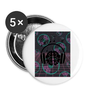 Kopfhörer - Buttons klein 25 mm (5er Pack) - Weiß - Vorne