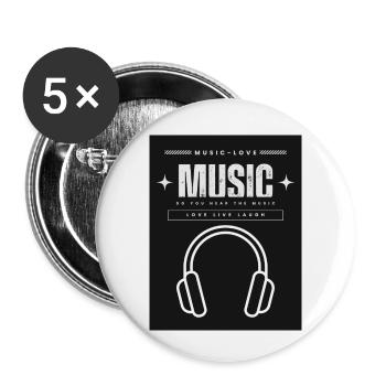 Kopfhörer - Buttons klein 25 mm (5er Pack) - Weiß - Vorne