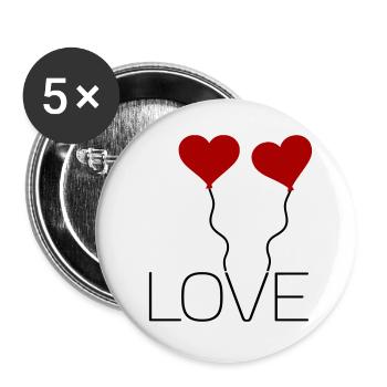 Love - Buttons klein 25 mm (5er Pack) - Weiß - Vorne