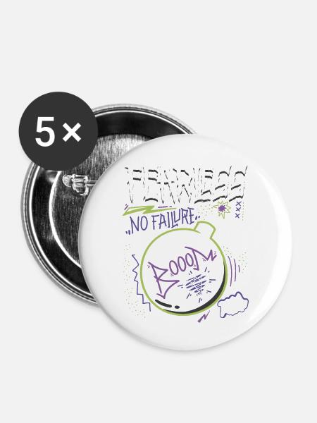 Keine Fehler - Buttons klein 25 mm (5er Pack) - Weiß