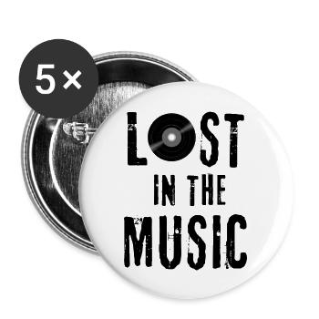 "Lost in the Music" Collection - Buttons small 1''/25 mm (5-pack) - white - Front