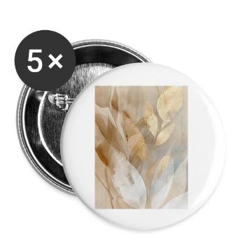Gold Accent Leaves - Buttons klein 25 mm (5er Pack) - Weiß - Vorne