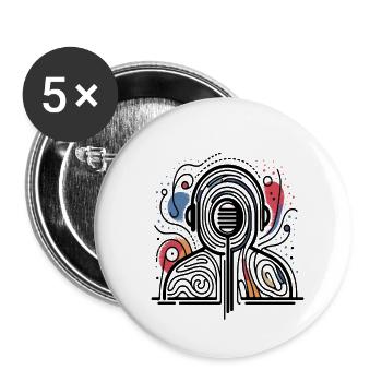 Liebesklang Stimme im Fokus - Buttons klein 25 mm (5er Pack) - Weiß - Vorne