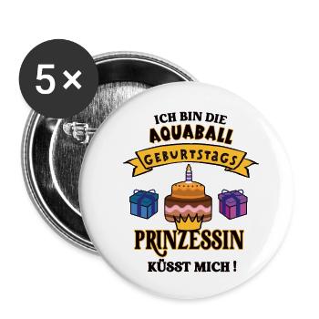Aquaballerin Geburtstag Aquaballspielerin Geb - Buttons klein 25 mm (5er Pack) - Weiß - Vorne
