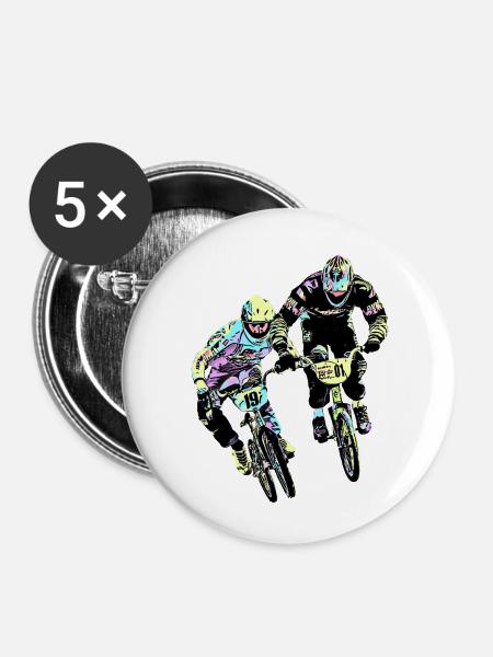 BMX - Buttons klein 25 mm (5er Pack) - Weiß