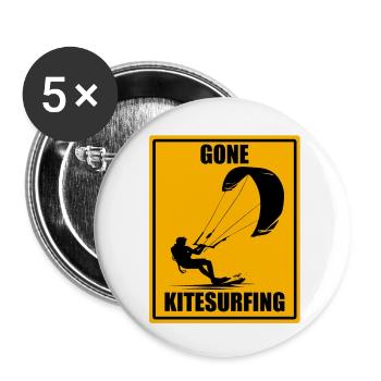 Gone Kitesurfing Vintage Kiteboarding Design Chemise - Lot de 5 petits badges (25 mm) - blanc - Devant