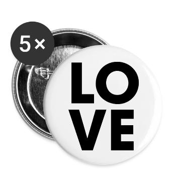 Love - Buttons klein 25 mm (5er Pack) - Weiß - Vorne