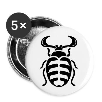 scarabée - Lot de 5 petits badges (25 mm) - blanc - Devant