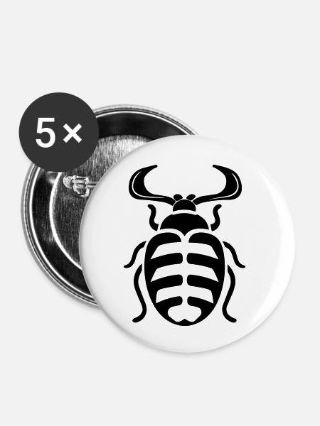 scarabée - Buttons klein 25 mm (5er Pack) - Weiß