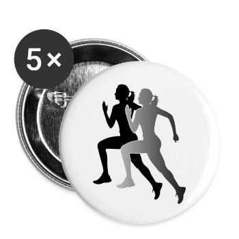 Jogging - Running - Running - Sports - Buttons small 1''/25 mm (5-pack) - white - Front