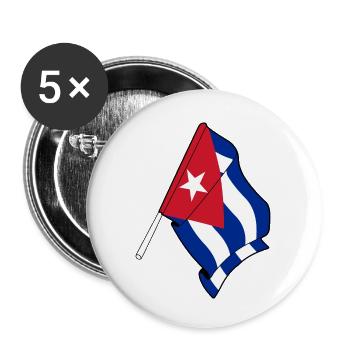 Drapeau de Cuba - Lot de 5 petits badges (25 mm) - blanc - Devant