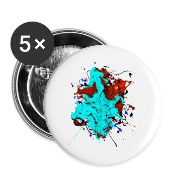 Redturquoise.Splash - Buttons klein 25 mm (5er Pack) - Weiß - Vorne