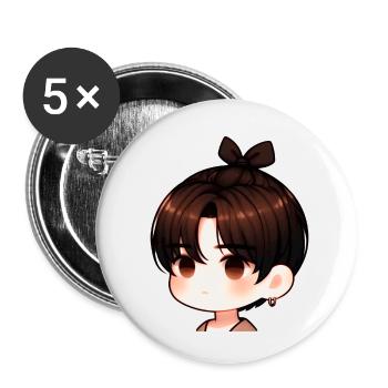 Coole Jungs - Buttons klein 25 mm (5er Pack) - Weiß - Vorne