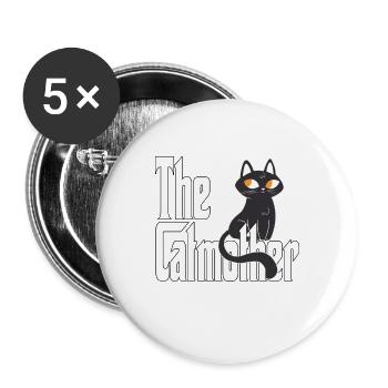 Cat Mom The Catmother Crazy Cat Mother Kitty Mommy - Buttons small 1''/25 mm (5-pack) - white - Front