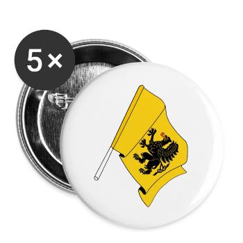 Drapeau de la Pologne de Poméranie - Lot de 5 petits badges (25 mm) - blanc - Devant
