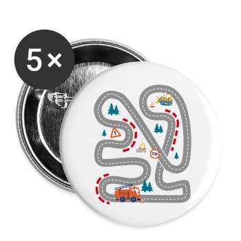 Spielen Sie Autorennen auf dem Rücken Familiengeschenk - Buttons klein 25 mm (5er Pack) - Weiß - Vorne