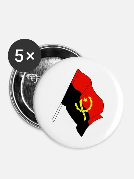 Flagge Angola - Buttons klein 25 mm (5er Pack) - Weiß