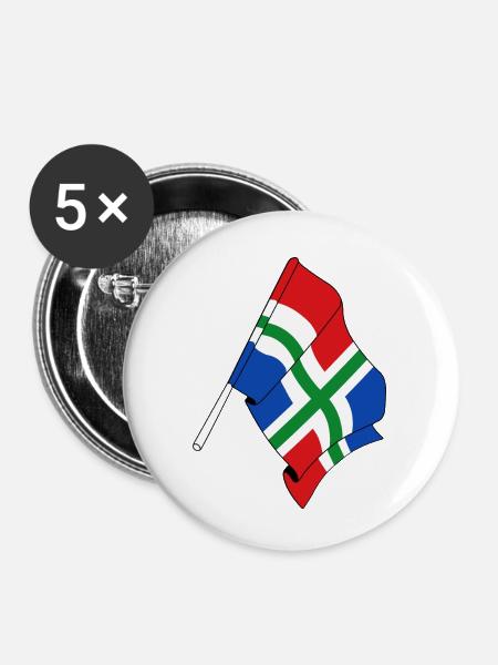 Flagge der Provinz Groningen - Buttons klein 25 mm (5er Pack) - Weiß