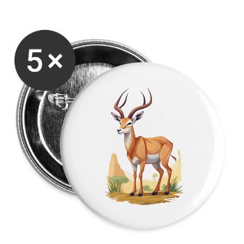 Antelope in the savannah - Buttons small 1''/25 mm (5-pack) - white - Front