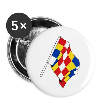 Drapeau Anvers Belgique - Lot de 5 petits badges (25 mm) - blanc - Devant