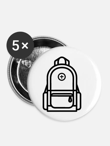 Rucksack - Buttons klein 25 mm (5er Pack) - Weiß