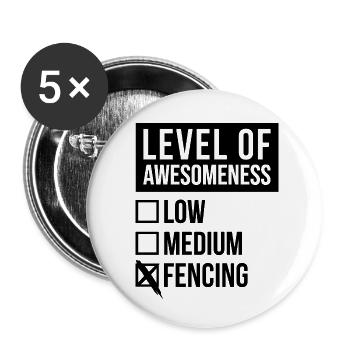 Fechten - Buttons klein 25 mm (5er Pack) - Weiß - Vorne