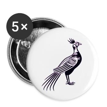 Pheasant Bird bird feather wings sky fly nature art - Buttons small 1''/25 mm (5-pack) - white - Front