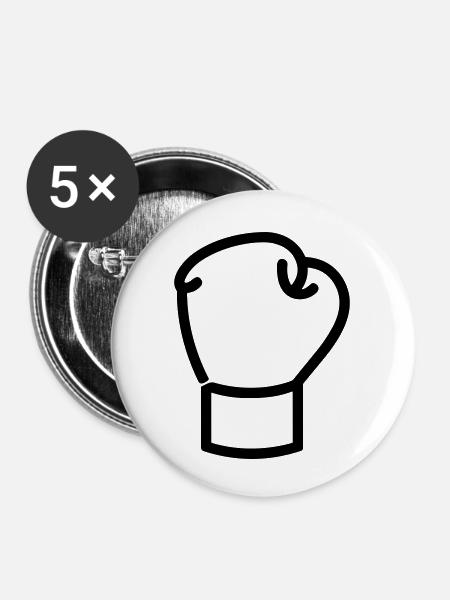 Boxhandschuh - Buttons klein 25 mm (5er Pack) - Weiß